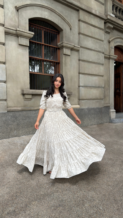 VESTIDO BEIGE GARDEN